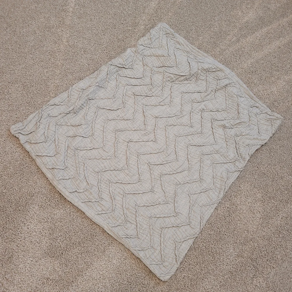 Anthropologie Textured Cheveron Grey Sham